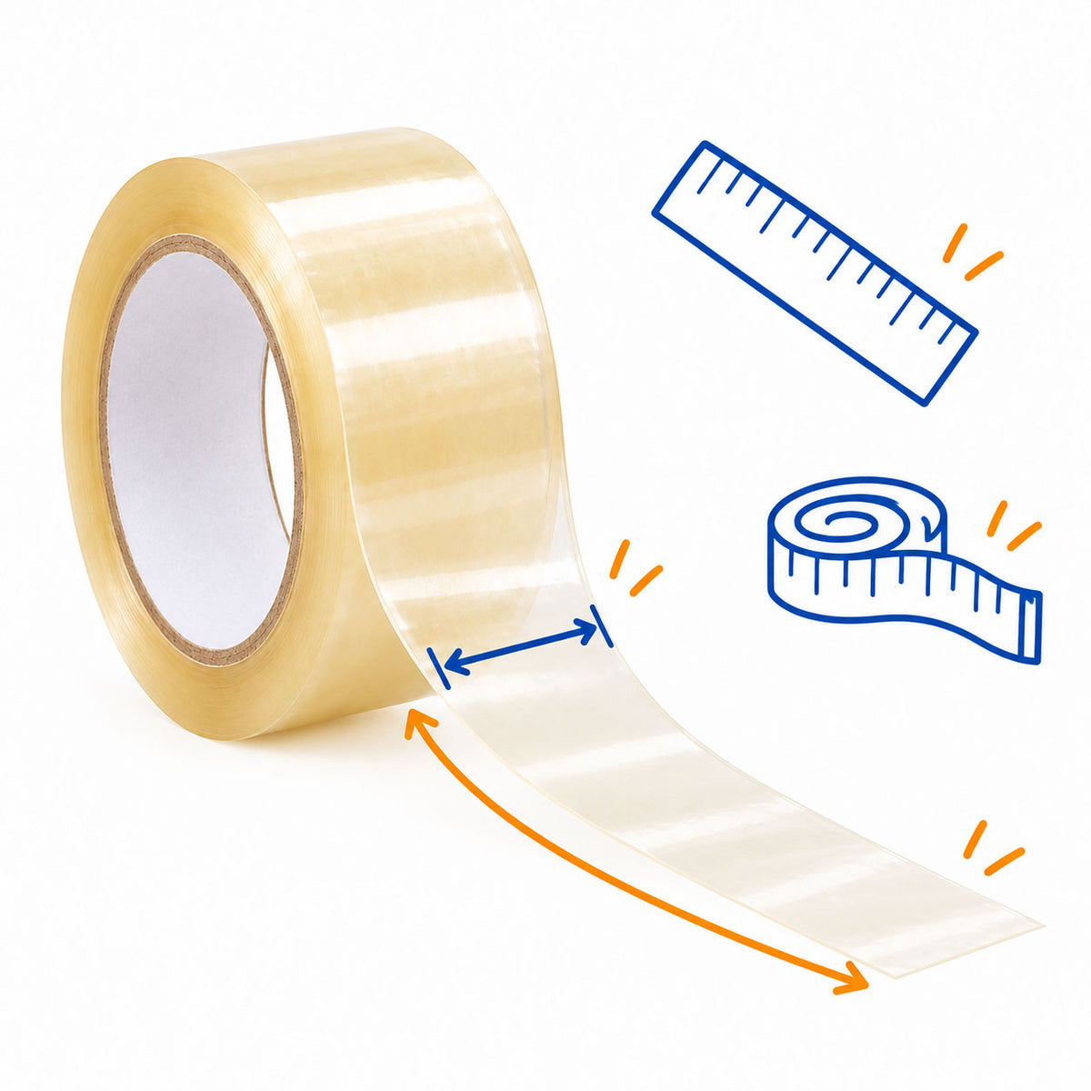 De breedte van de tape